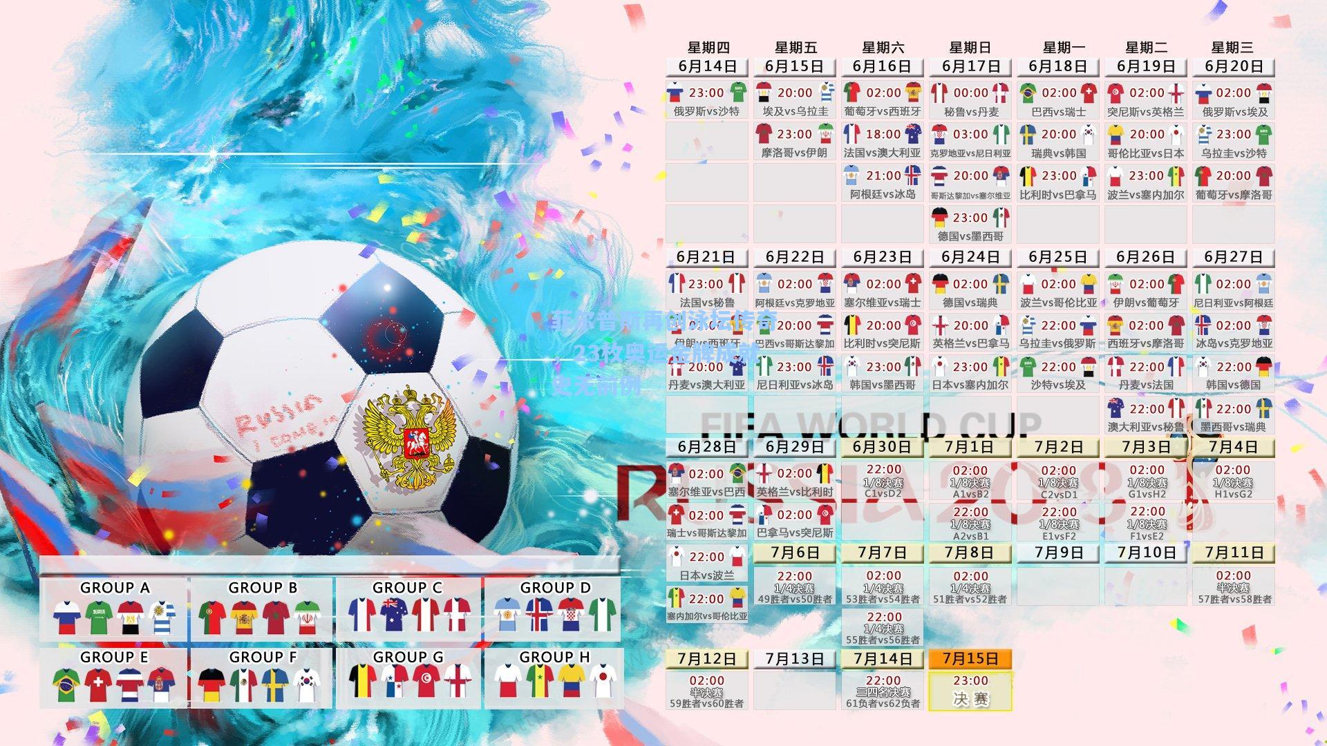 菲尔普斯再创泳坛传奇，23枚奥运金牌成就史无前例